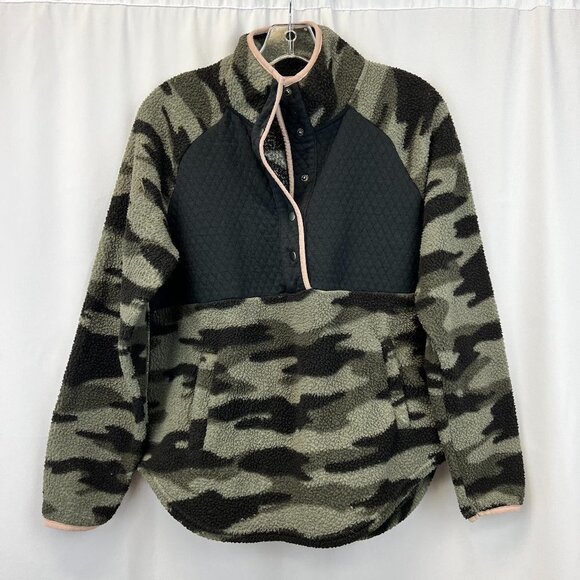 Maurices Womens Multicolor Camouflage Fleece Long Sleeve Jacket Size Medium - Picture 1 of 9